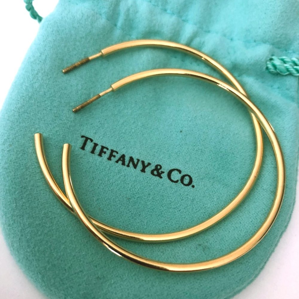 Tiffany 18K Gold Hoop Earrings